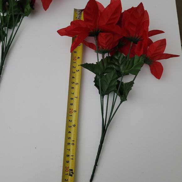 Set of 6 Artificial Red Poinsettia Bushes - Picture 8 of 8
